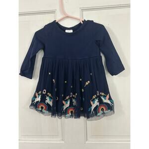 Hanna Andersson Unicorn Rainbow Dress - 6-12 Months